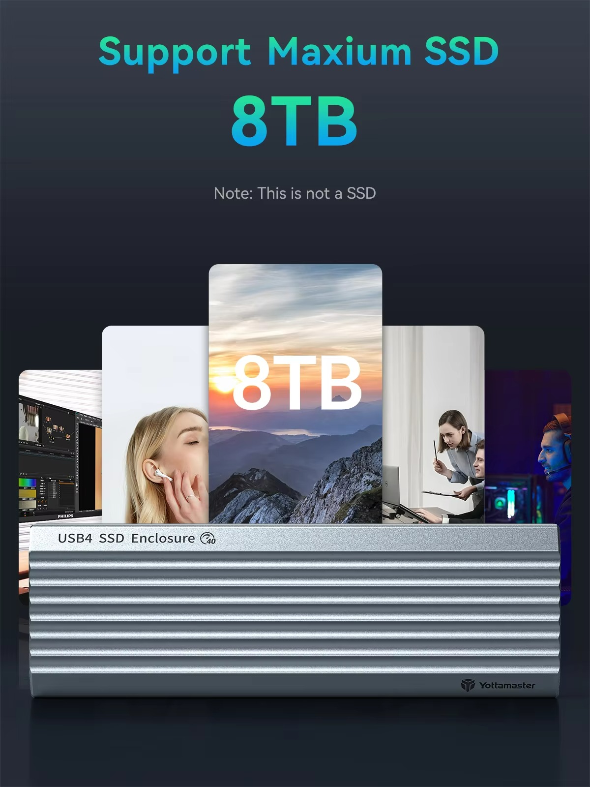 Yottamaster 40Gbps 外付けハードドライブケ - Usb4 40Gbps External Ssd 8Tb のレビューと価格